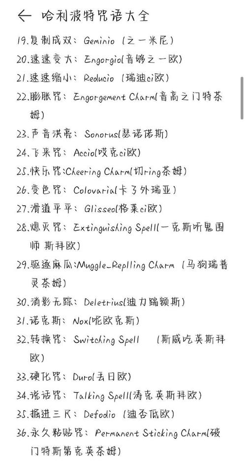 方言版哈利波特咒语大全（哈利波特语音咒语）